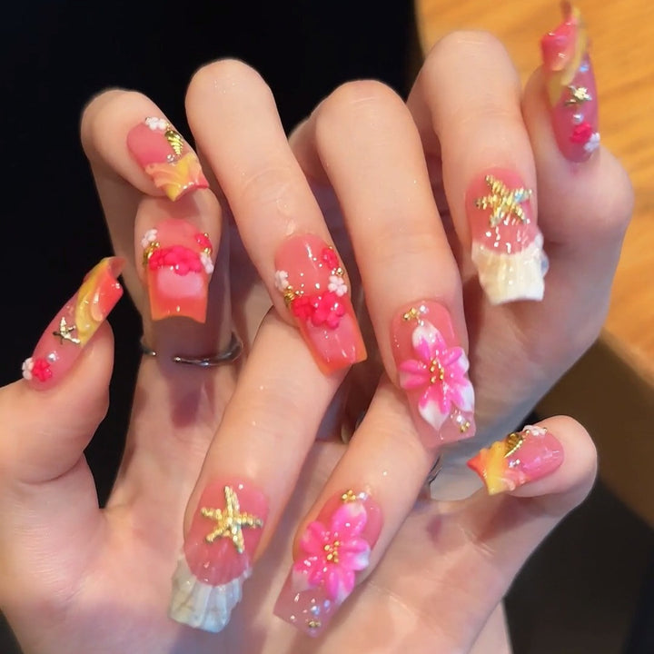 Dekoratives 3D Blumen-Nagelkunst-Set