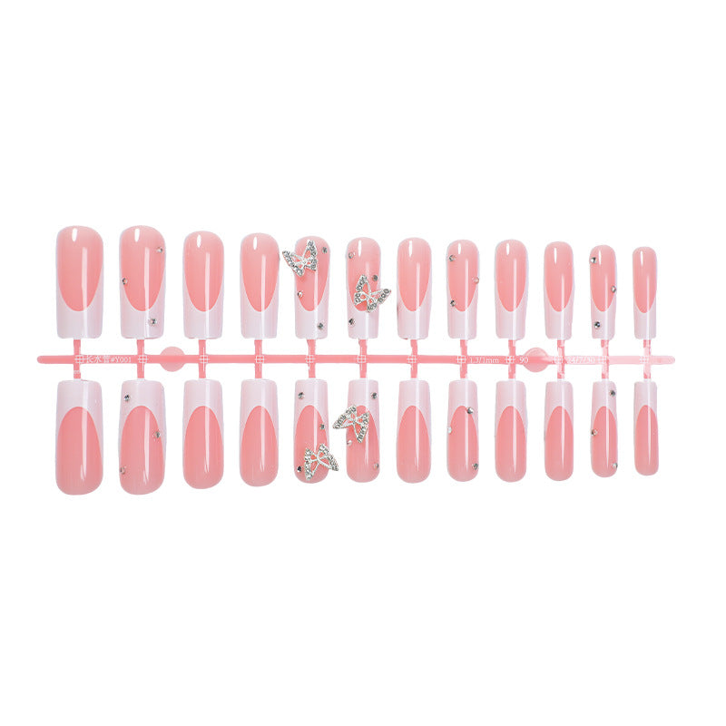 Dekorativer Press-On Nail Kit mit Schmetterlingsakzenten Karnz