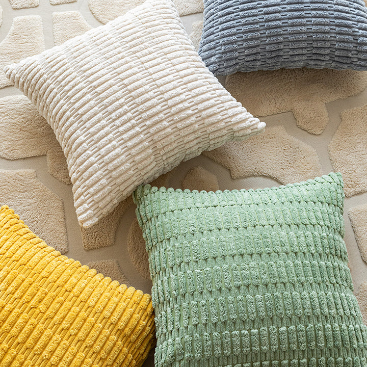 Strukturierter Chenille Quadrat Wurfkissenbezug Paar mit erhobener Gitter-Tufting