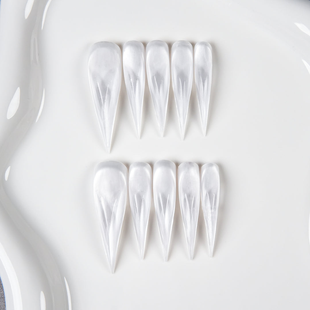 Schwarze Stiletto-Nagelspitzen-Set