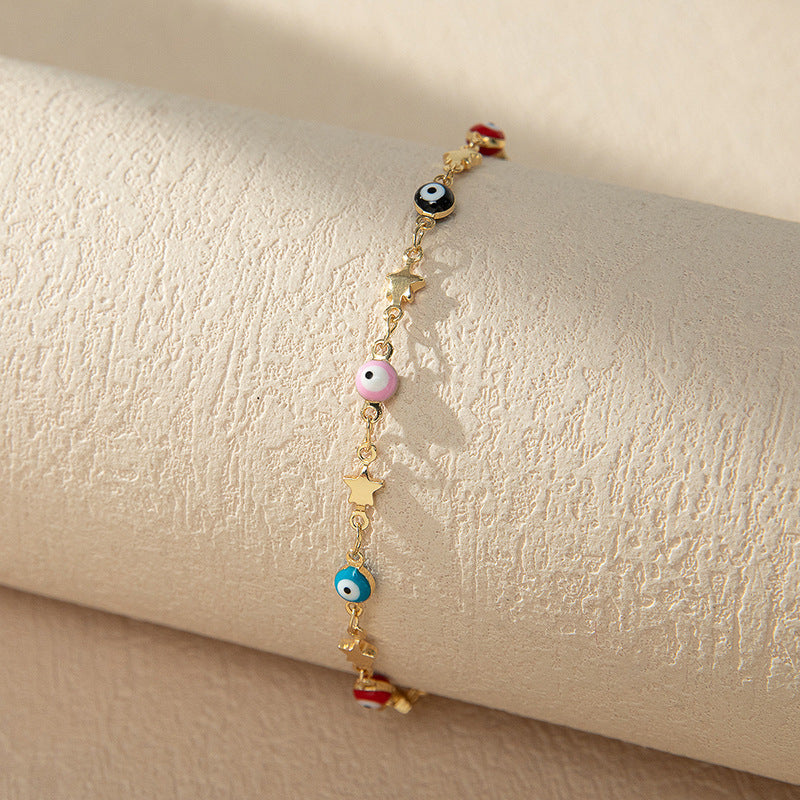 Bunte Perlencharms Fußkette Karnz