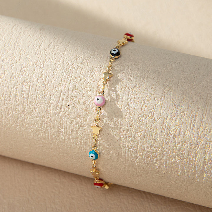 Bunte Perlencharms Fußkette Karnz