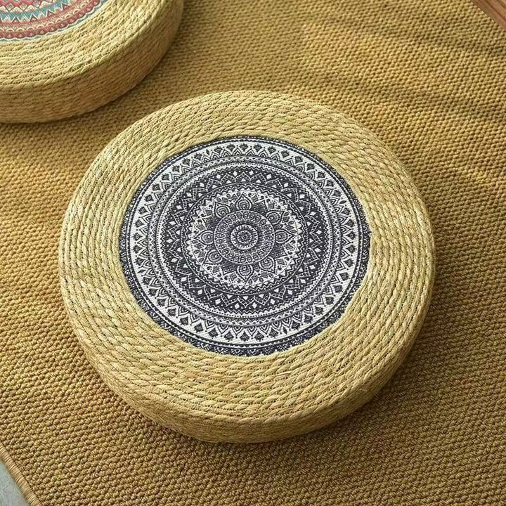 Runder Kunstleder Pouf Karnz