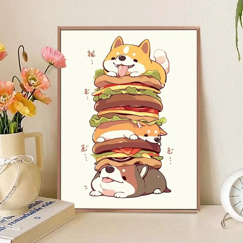 Verspielt katzenmotiviertes Food-Art-Druck Karnz