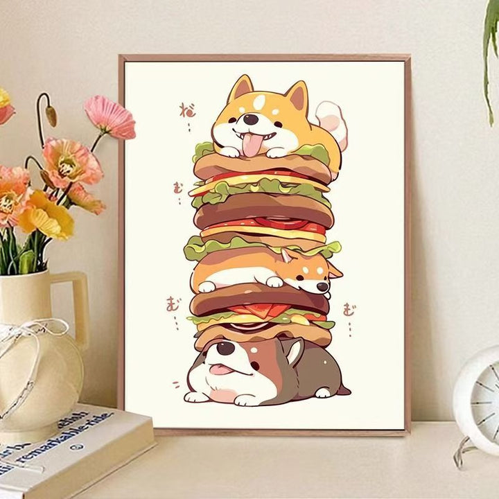 Verspielt katzenmotiviertes Food-Art-Druck Karnz