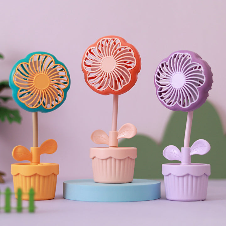 Damen Dekorativer Mini-Lüfter mit Blumen-Design Karnz