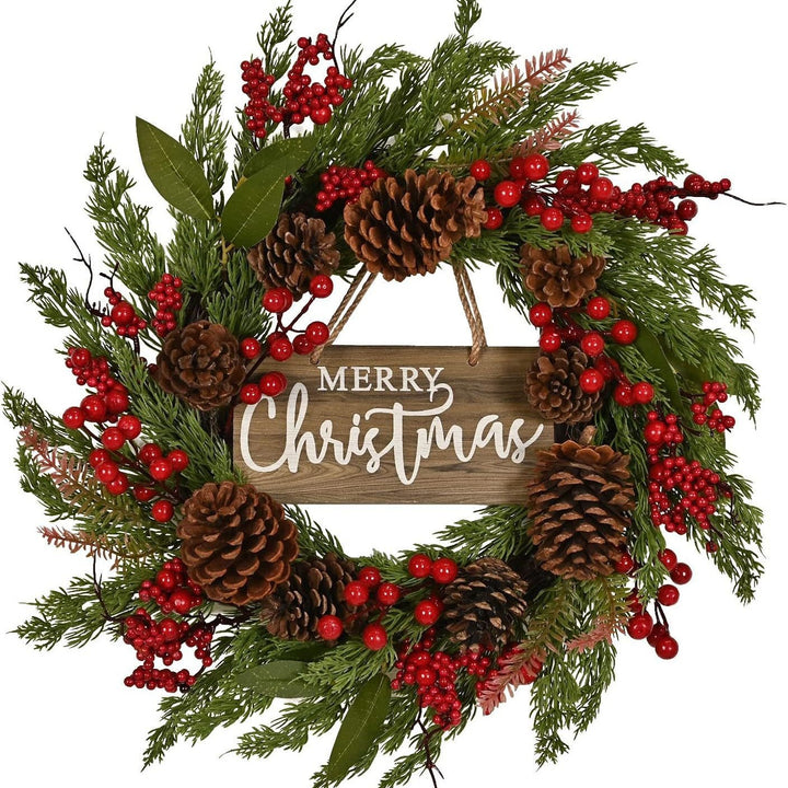 Festliche Tannenzapfen-Weihnachtskranz
