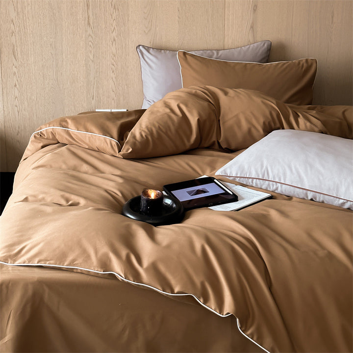 Satin-Bettwäsche-Garnitur mit atmungsaktivem Baumwollmix und Soft-Touch-Finish