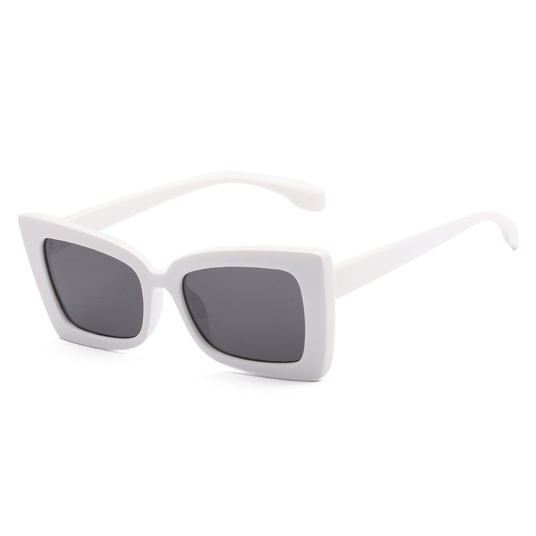 Damen modische Sonnenbrille mit breitem Rahmen und markantem Design Karnz