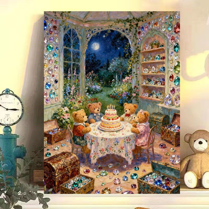 Verspielt Kaninchen Szene Leinwand Kunst Druck Karnz