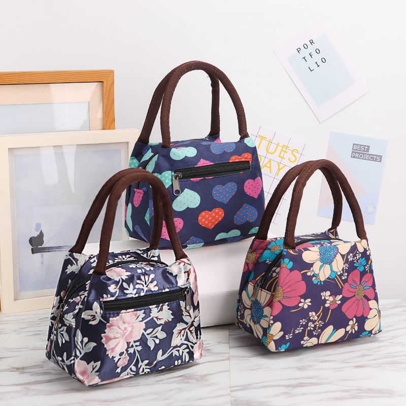 Floral Print Isolierte Lunch-Tragetasche Karnz