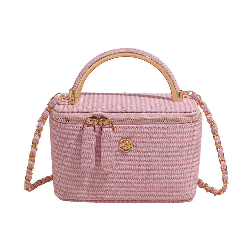 Elegante strukturierte handgewebte Box-Tasche