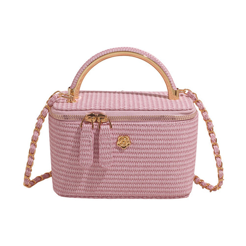 Elegante strukturierte handgewebte Box-Tasche
