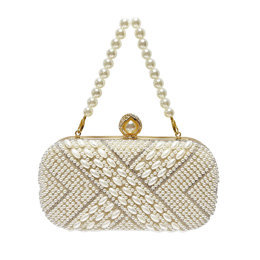 Perlenverzierte Abendhandtasche