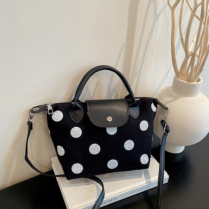 Punktemuster Canvas-Handtasche