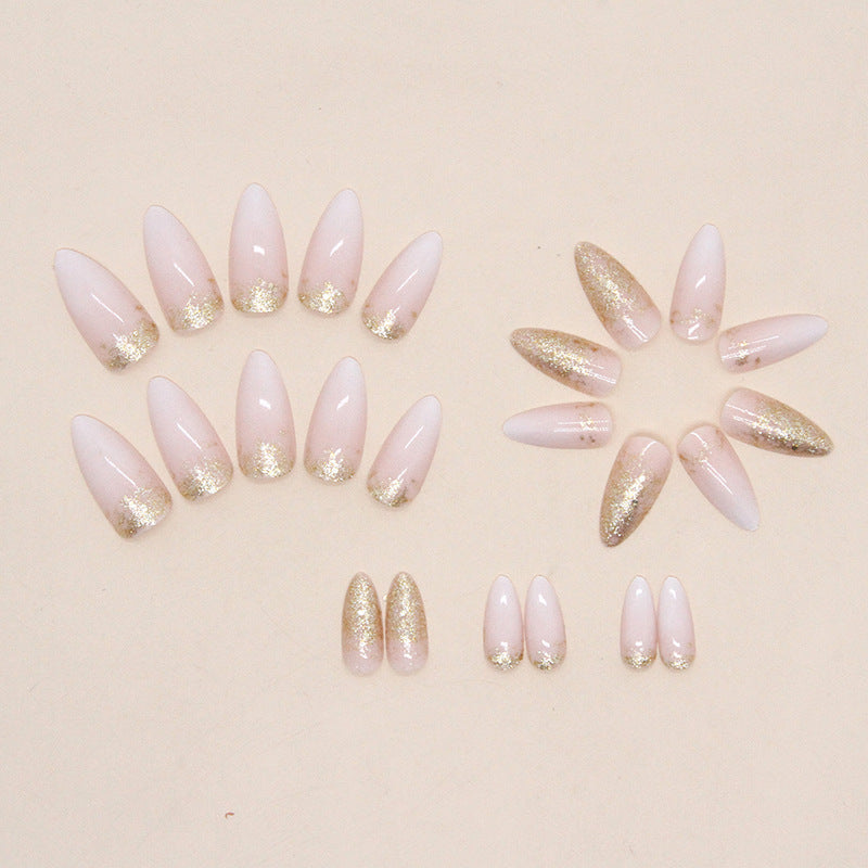 Elegante Glitter Gel Nagelspitzen Karnz