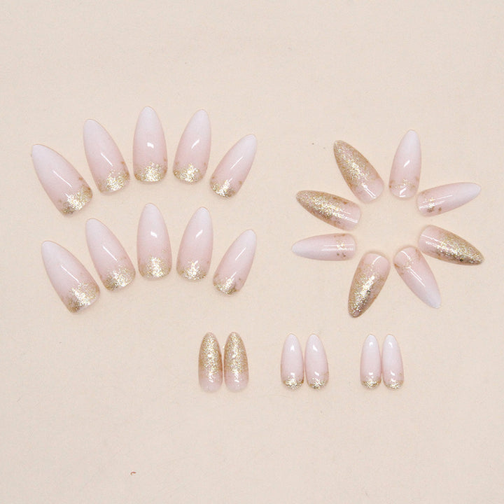 Elegante Glitter Gel Nagelspitzen Karnz