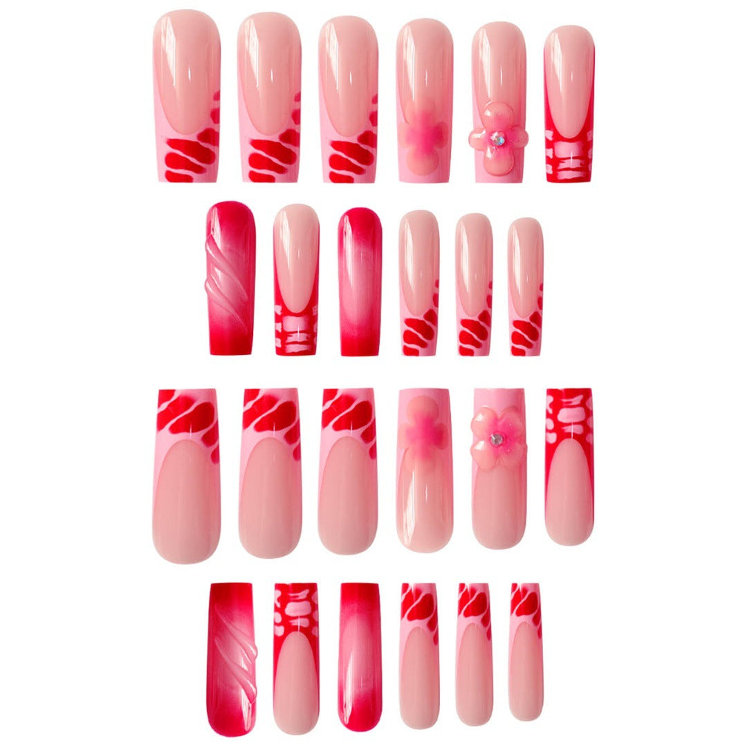 Glamorous Floral Press-On Nails Set Karnz