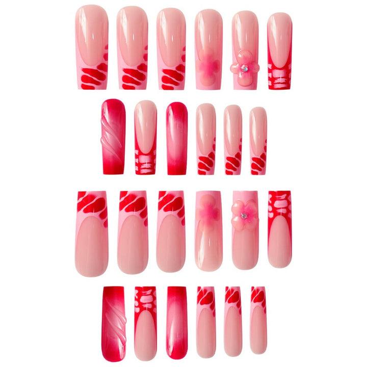 Glamorous Floral Press-On Nails Set Karnz