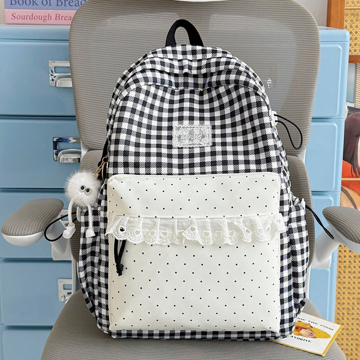 Niedlicher karierten Muster Rucksack Karnz