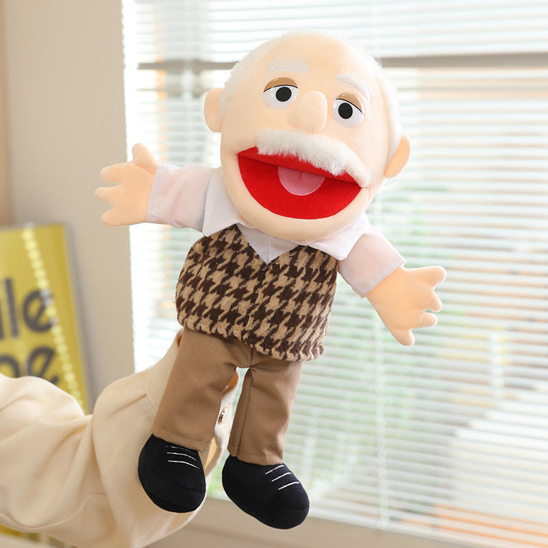 Handpuppe Plüsch Junge Charakter mit beweglichem Mund und weichem Stoffkörper Karnz