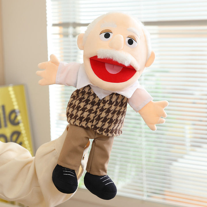 Handpuppe Plüsch Junge Charakter mit beweglichem Mund und weichem Stoffkörper Karnz