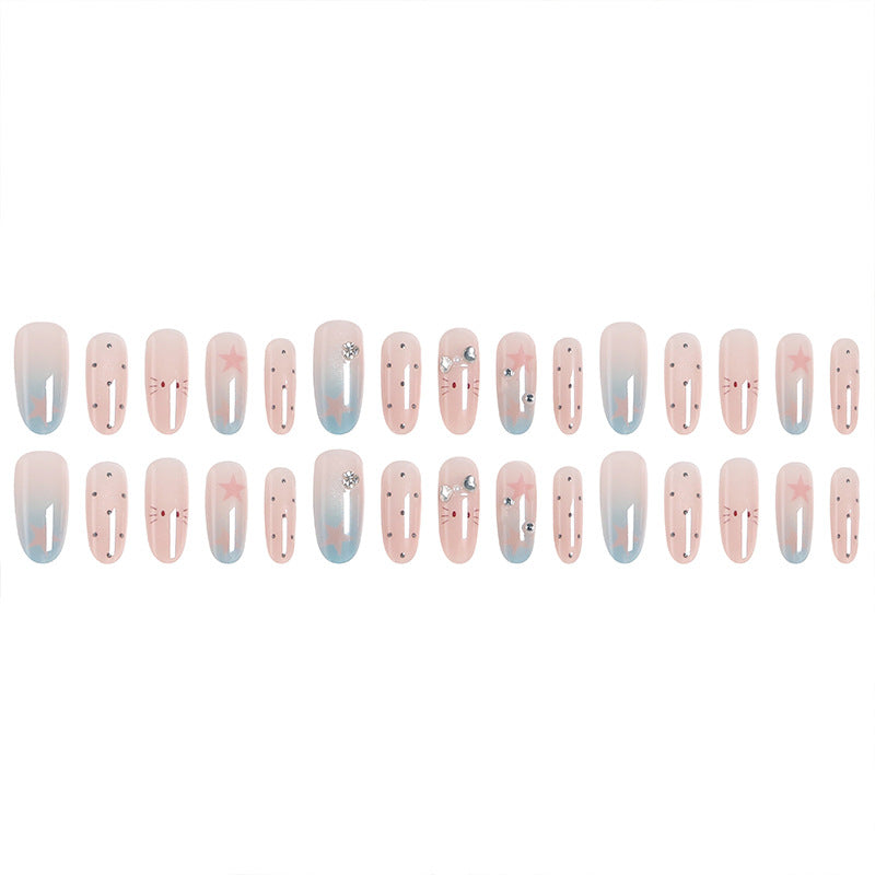 Kreatives Kunstnagelset mit funkelnden Stern- und Tierdesigns Karnz