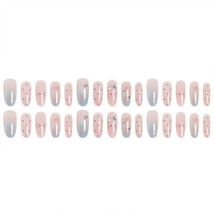 Kreatives Kunstnagelset mit funkelnden Stern- und Tierdesigns Karnz