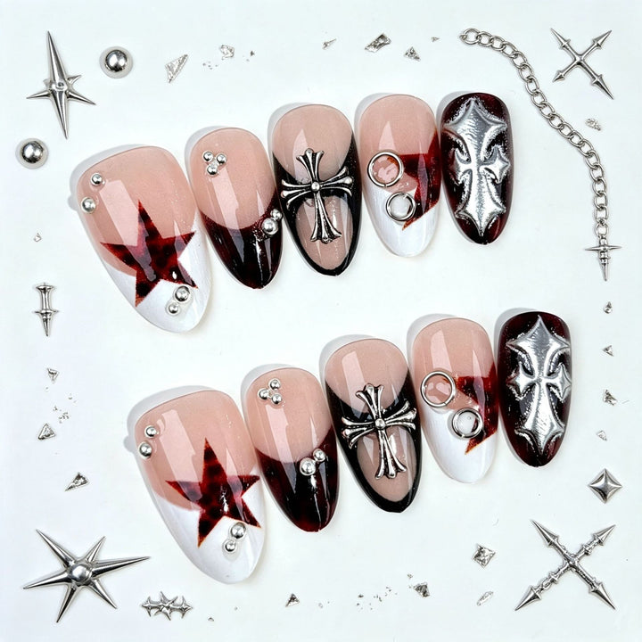 Gothic-Themen Press-On Nagelkunst Set