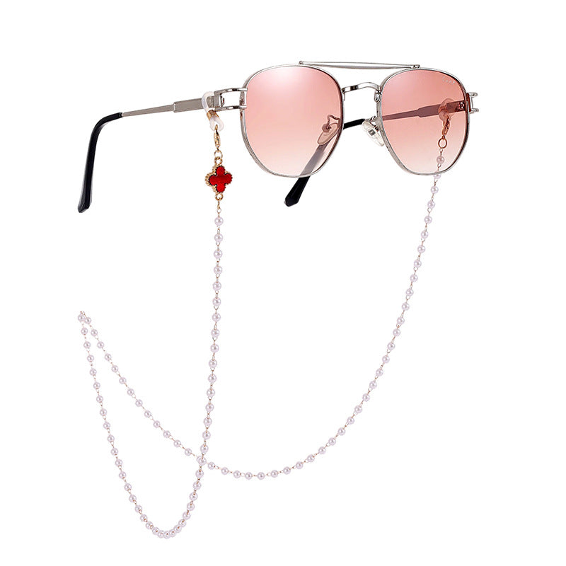 Elegante Perlen Sonnenbrillen Kette Karnz
