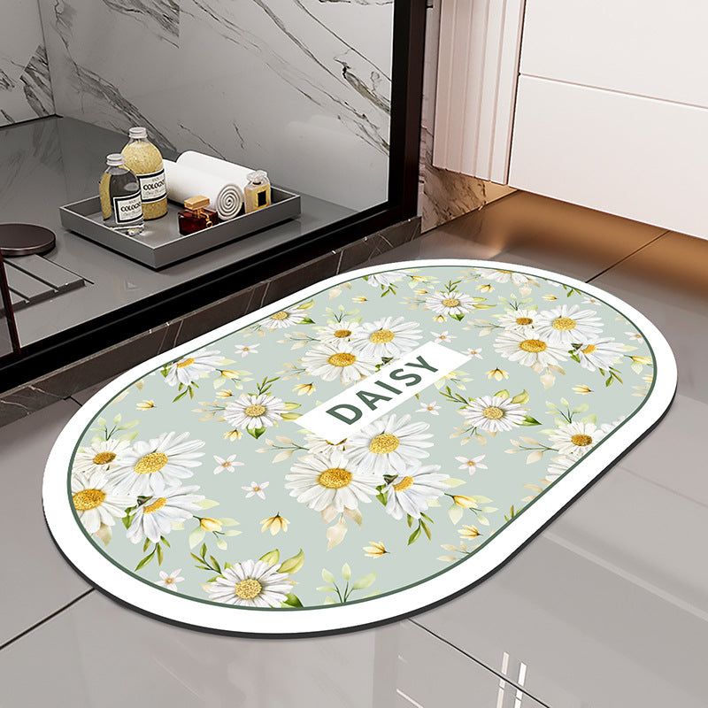 Blumengemusterte rutschfeste Badematte für das Badezimmer