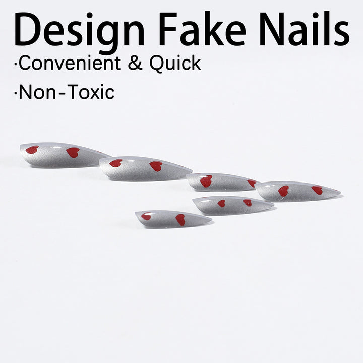 Kunstnagelset mit herzförmigem Design Karnz