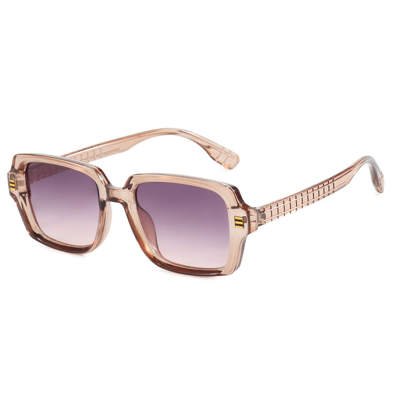 Damen modische quadratische Sonnenbrille mit strukturiertem Rahmen Karnz