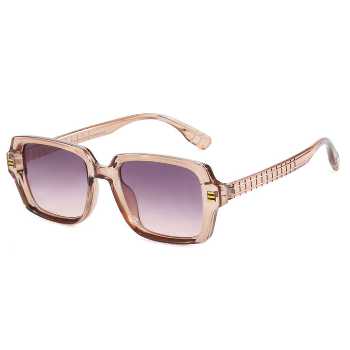 Damen modische quadratische Sonnenbrille mit strukturiertem Rahmen Karnz