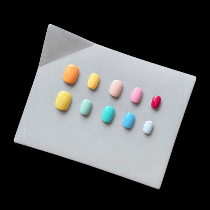 Vibrant Bunte Press-On Nagel Set