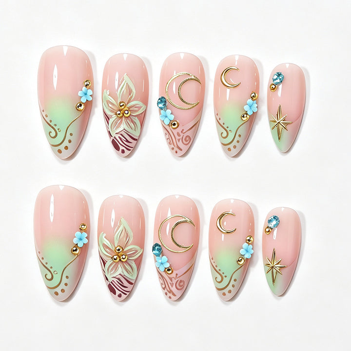Künstlerisches Stiletto-Nageldesign Karnz