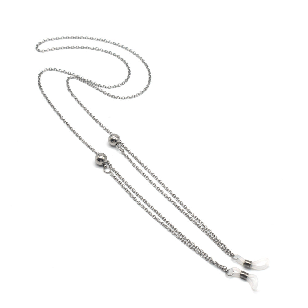 Zeitgenössische Metallic-Brille Kette Karnz