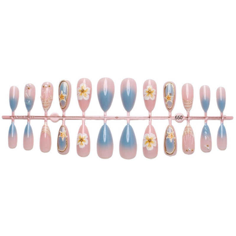 Blumenmeer-inspiriertes Nagelkunst-Set