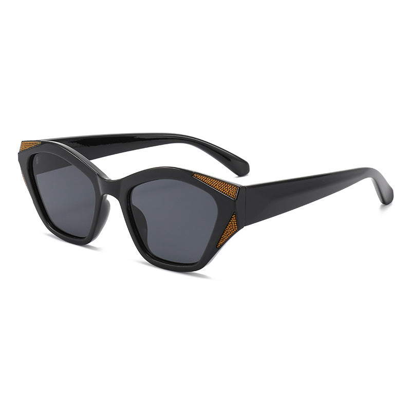 Damen modische oversized Sonnenbrille mit glitzernden Akzenten Karnz