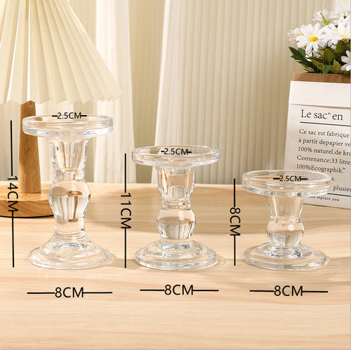 Glas Kerzenhalter Dreifache Höhe Kamin Tischdekoration