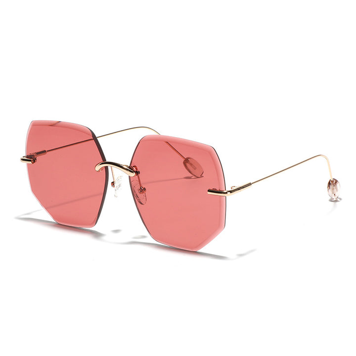 Damen geometrische Sonnenbrille mit hochwertigem Goldrahmen Karnz