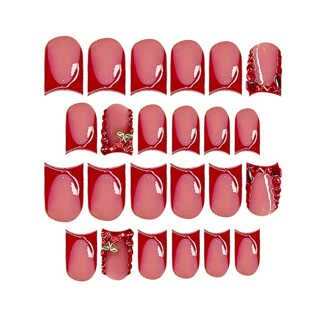 Aufwendige florale Press-On Nagelverlängerungen Karnz