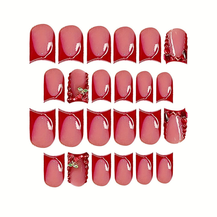 Aufwendige florale Press-On Nagelverlängerungen Karnz
