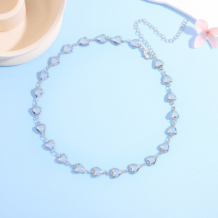 Herzförmige Edelstein Choker Halskette Karnz