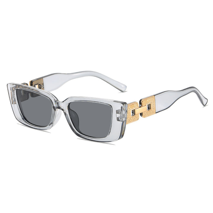 Übergroße quadratische Sonnenbrille mit glamourösem Akzent Karnz