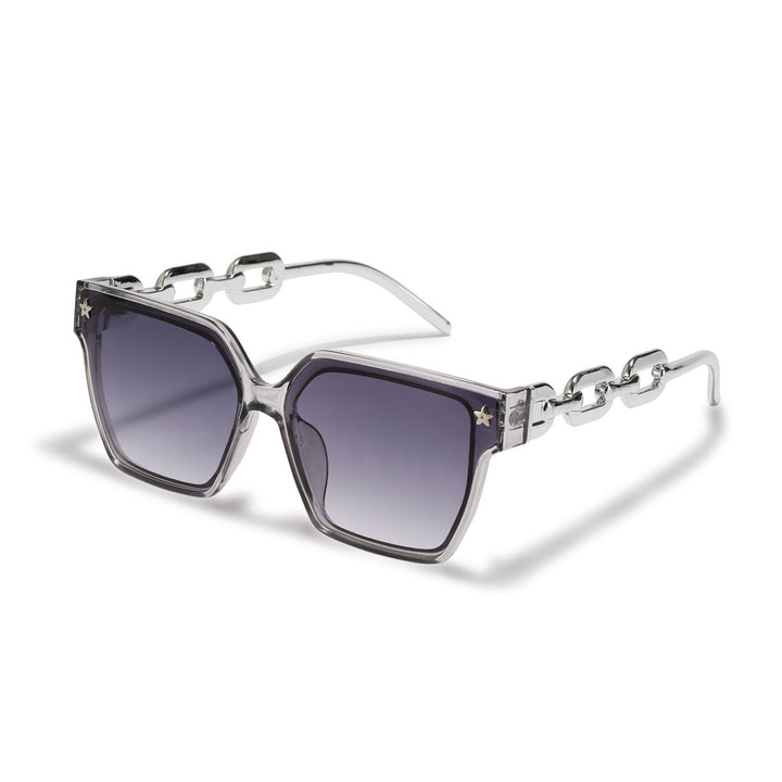 Damen stilvolle quadratische Sonnenbrille mit innovativer Metallrahmenkonstruktion Karnz