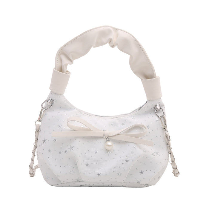 Elegante Handtasche mit Schleifendetail und Sternenprint