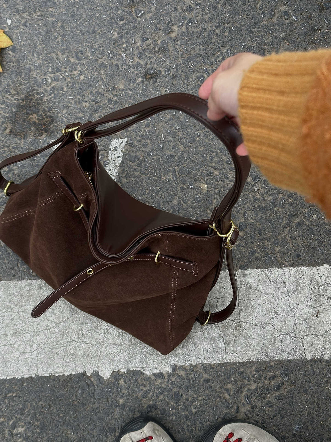 Luxuriöse Wildleder Tote Bag Karnz