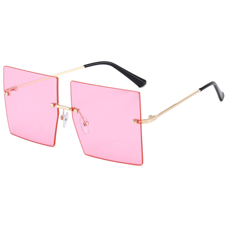 Damen moderne geometrische Sonnenbrille mit filigranem Metallrahmen Karnz