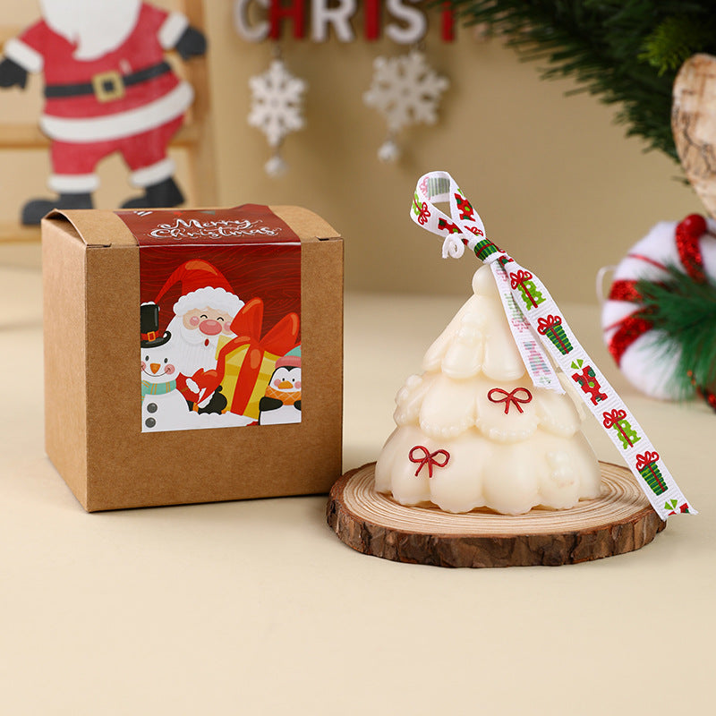 Weihnachtsbaumförmige hängende dekorative Sojawachskerze mit Sternenaufsatz